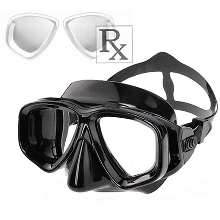 Corrective Tempered Glass Diving Goggles with Prescription Lens Swim Mask with Power Ranges from -1.0 to -8.0 for Short Sighted