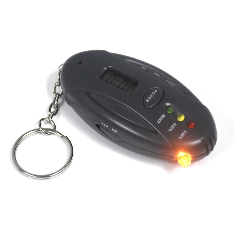 Mini Zaklamp Led Sleutelhanger Alcoholimetro Blaastest Parking Gadgets Digitale Alcohol Tester Met Lcd Klok Timer 2120