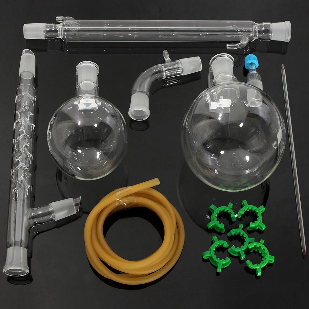 Appareil de Distillation du verre, Kit de verrerie de laboratoire de chimie, 24/29