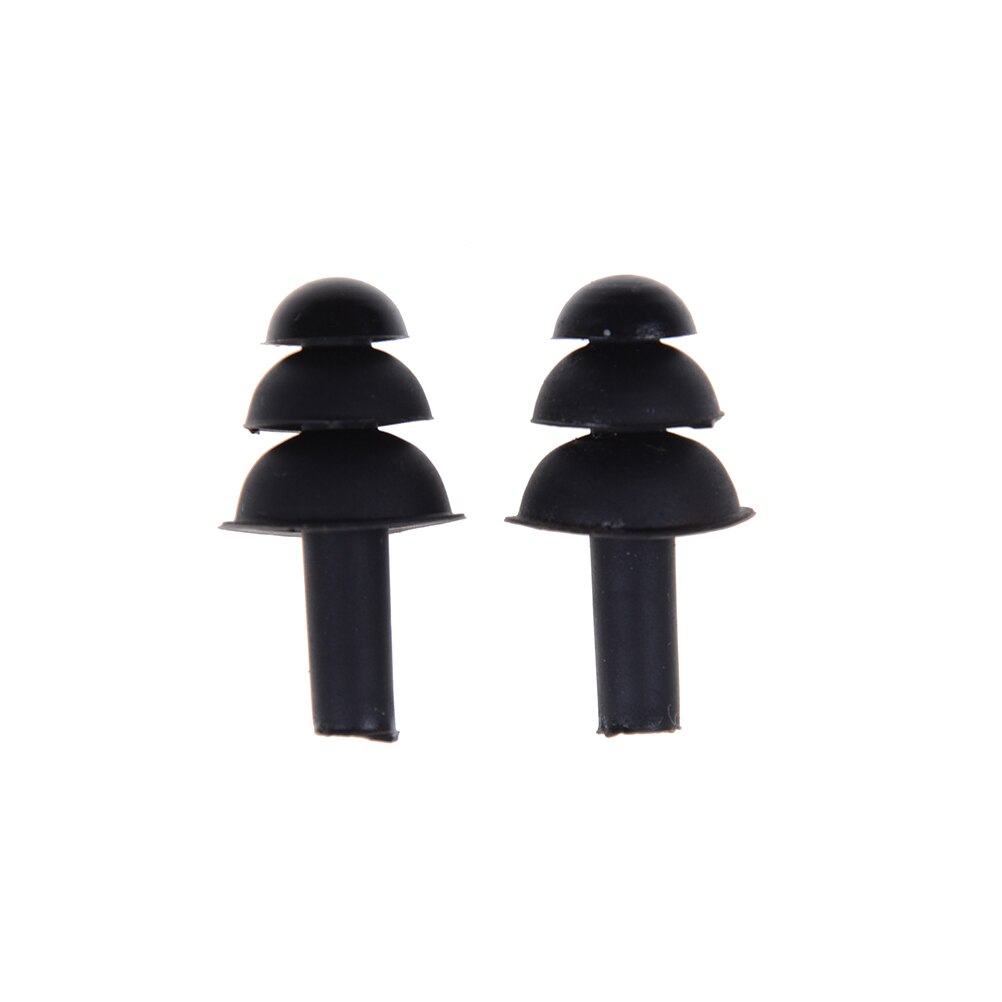 1 paire bouchons d'oreille souples Silicone environnemental étanche à la poussière bouchons d'oreilles plongée Sports nautiques natation accessoires: Black