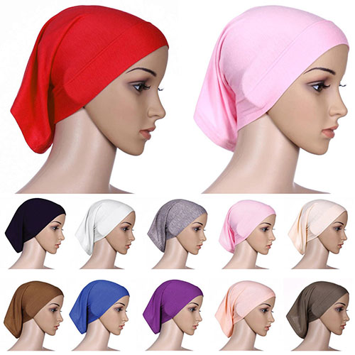 Pañuelo islámico musulmán para la cabeza para mujer, cubierta de algodón, Hijab, 943W,