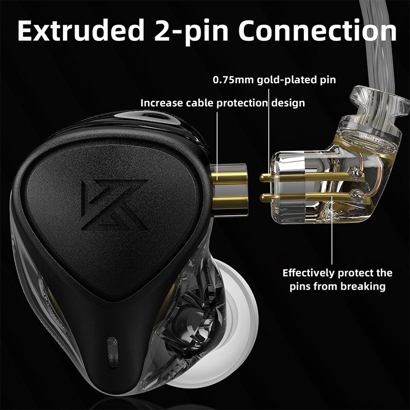 KZ ZEX Profi Headset Noice abbrechen Sport Musik Kopfhörer hybrid Technologie Elektro in-Ohr Monitor Metall Verdrahtete Kopfhörer