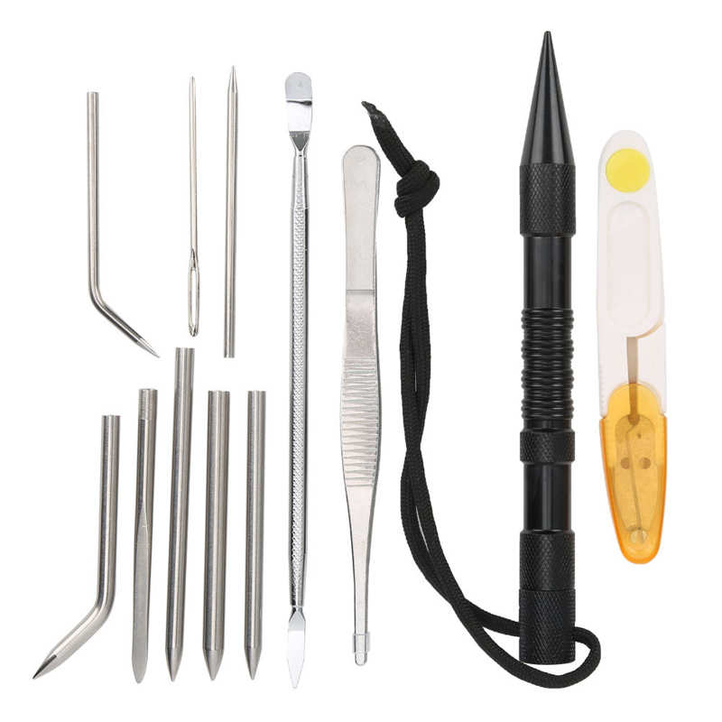12Pcs/Set Paracord Needles Knitting Tool Aluminium Parachute Cord Paracord Stitching Needles Set Bracelets DIY Knitting Tool Kit