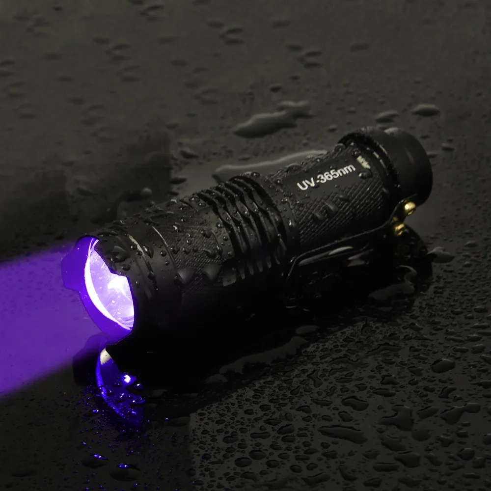 Linterna LED UV de 365/395nm, linterna ultravioleta portátil, lámpara de inspección con zoom, lámparas detectoras de manchas de escorpión y orina de mascotas