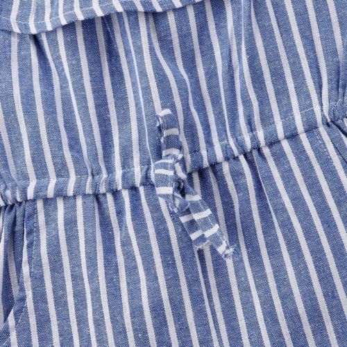 Kleinkind freundlicher Baby Mädchen Gurt Kleidung Streifen aus Schulter Kurze Gesamt Outfits