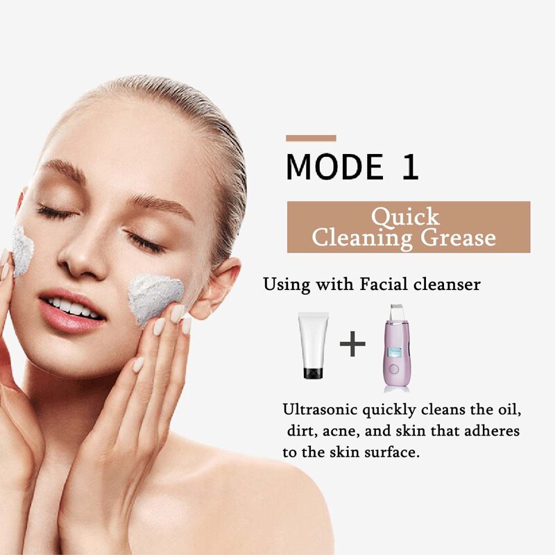 Ultrasone ionen huidscrub, mee-eter verwijderaar, gezichtsporiën peeling instrument, comedonen verwijderaar, puistjes reiniger