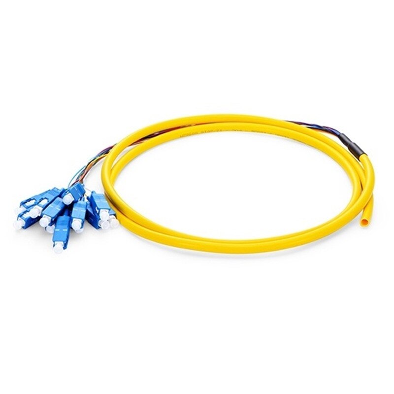 5PCS/LOT 1.5m (4.92ft) SC UPC 12 Fibers OS2 Single Mode Bunch PVC (OFNR) 0.9mm Fiber Optic Pigtail