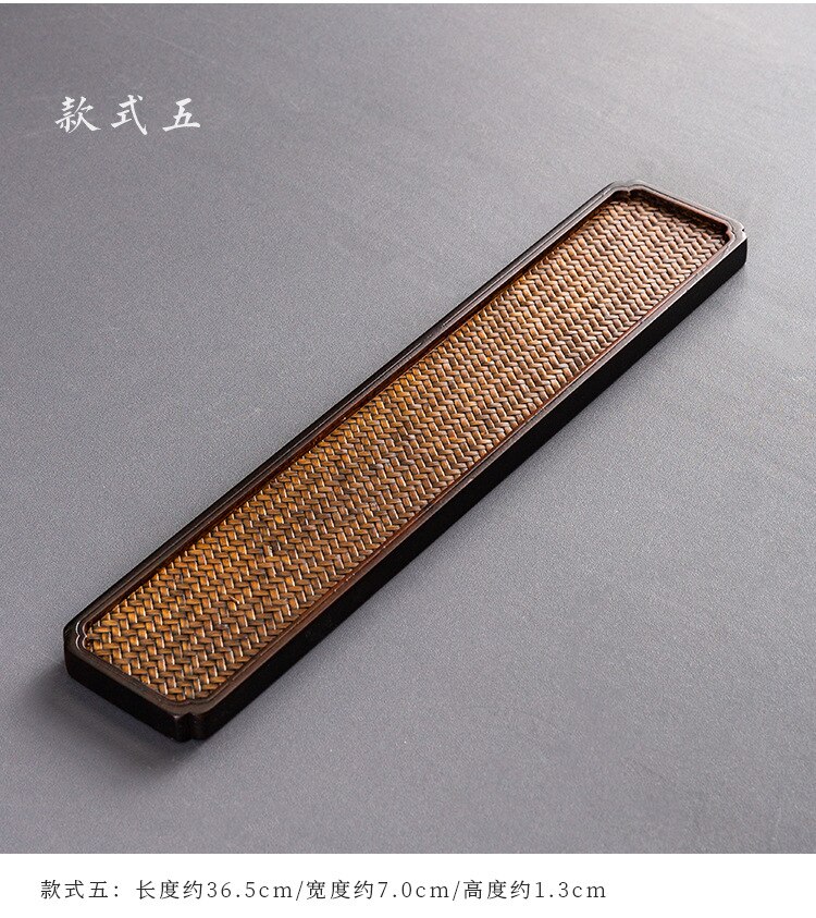 Øko rekonsolideret bambus tebakke retro klassisk te kopholder te tallerken te tilbehør: 36.5 x 7cm