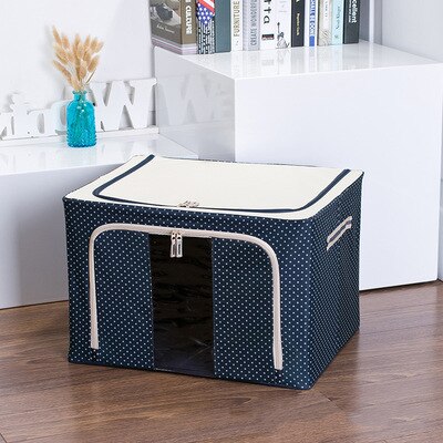 Clothes Organizer Storage Box Finishing Wardrobe Toy Storage Cabinet Oxford Fabric Foldable Quilt Car Trunk Organizer Pet House: Navy Blue / 22L