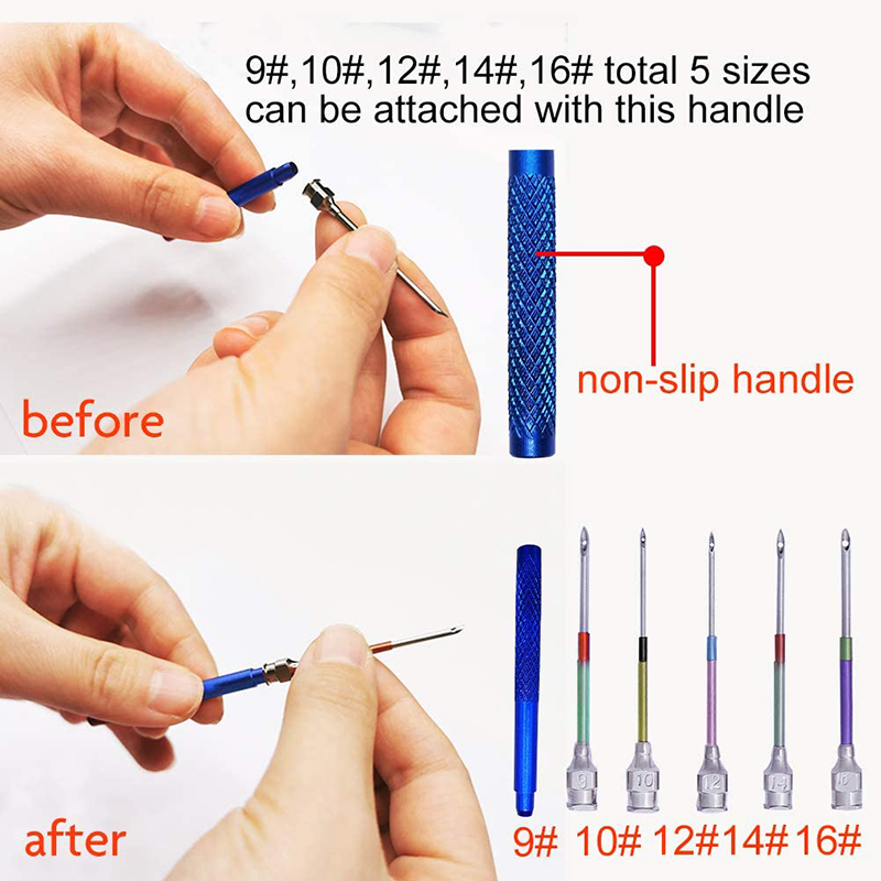 MIUSIE 18 Pcs Punch Needle Tool Punch Needle Embroidery Kits Cross Stitch Big Ripper Scissors Threader Thimble for Embroidery
