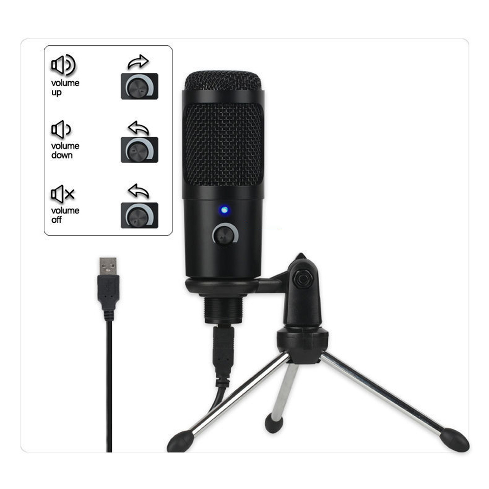 Desktop Singing Home Office Accessories Adjustable Angle Live Broadcast USB Microphone Chatting Recording Clear Sound Capacitive