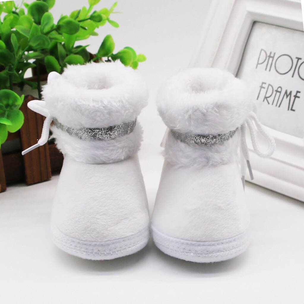 #30 Baby Baby Meisjes Cashmere Pluche Winter Laarzen Bandage Warme Schoenen Kerst Kinderen Schoenen Bota Infantil Menina