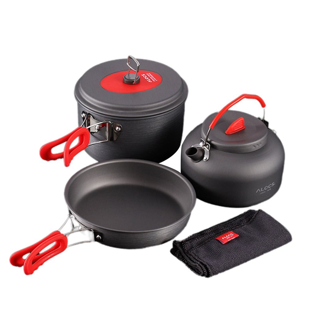 Durable ALOCS Portable Outdoor Pot Camping Outdoor Cooker Picnic Pot Set CW-C29 For Hiking Self-driving