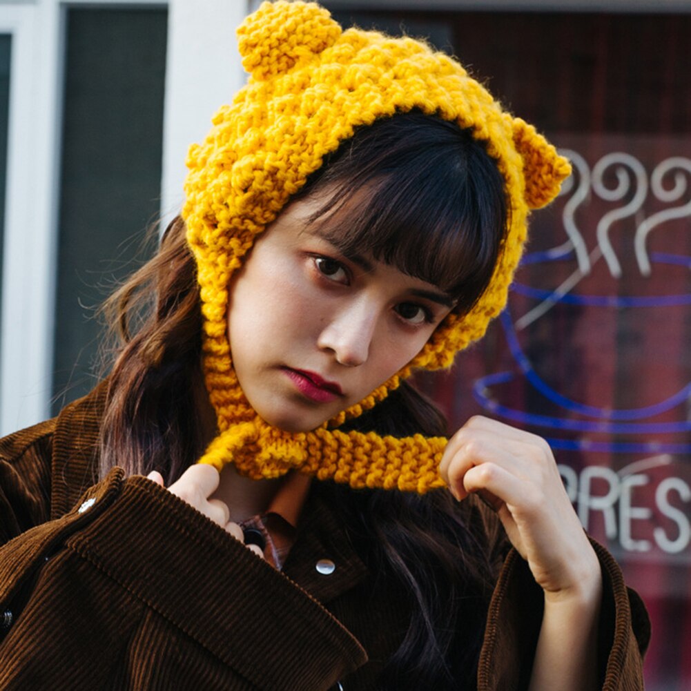 Couvre-oreilles en laine tricoté pour femme À – Grandado