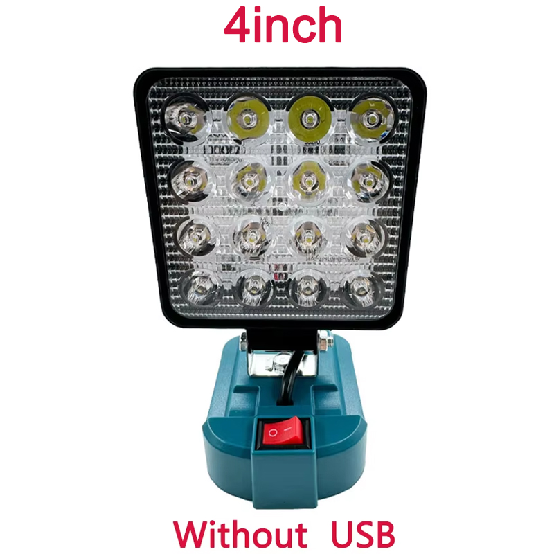 Luz LED de trabajo inalámbrica para Makita, batería de iones de litio de 18V, herramienta de emergencia portátil, linterna de Camping, focos con interruptor: Blanco