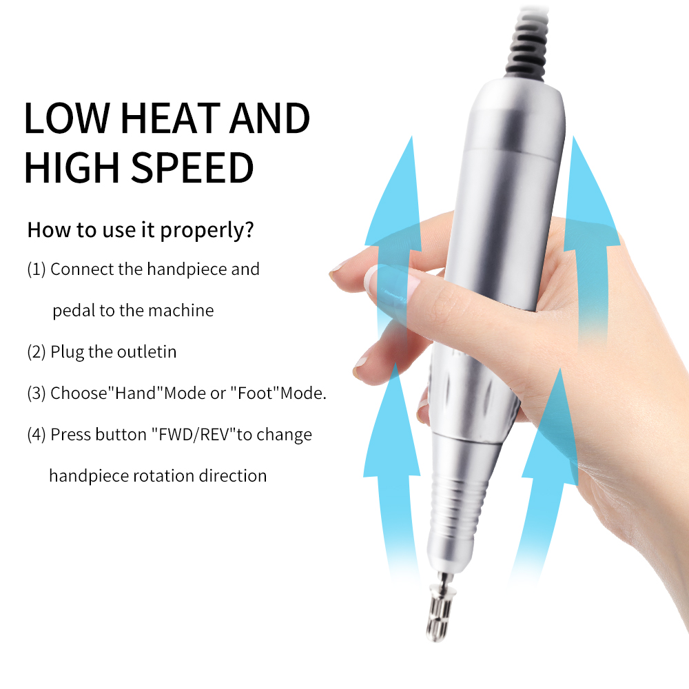 32W 35000RPM Nail Drill Machine Electric Nail File With Speed Display Screen Manicure Cutter Pedicure Machine