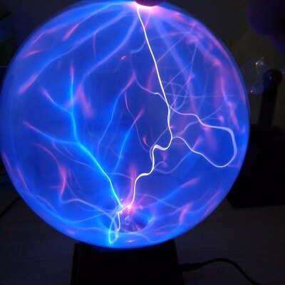 Electrostatic Ball Induction Glow Ball Plasma Ball 10-15 Inch Red Light Blue Light Science Museum Exhibition Ball Lightning Ball: Type2