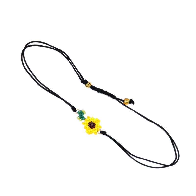 Bluestar Bohemian Glazen Kralen Ketting Armband Miyuki Accessoires Rood Zwart Hart Flamingo Charms Armband Voor Vrouwen Sieraden: Goud-kleur