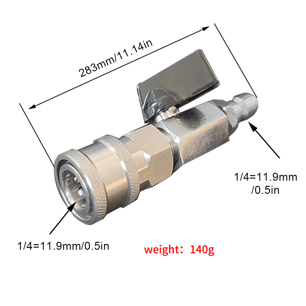 High Pressure Washer Ball Valve Kit with 3/8 Or 1/4 Inch Quick Connector Quick Connect Ball Valve 4500 PSI for Power Washer Hose