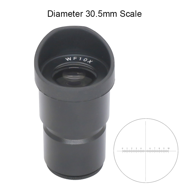 WF10X Wide Field Eyepiece Optical Lens for Stereo Microscope 10X WF10X/20 Field of View 20mm with or without Cross Reticle: 30.5mm with Scale