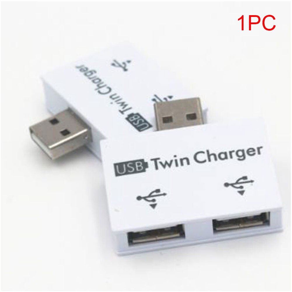 2 Ports Extender Mini Portable For Phone Tablet Twin Charger USB Hub Splitter Adapter Practical ABS Stable