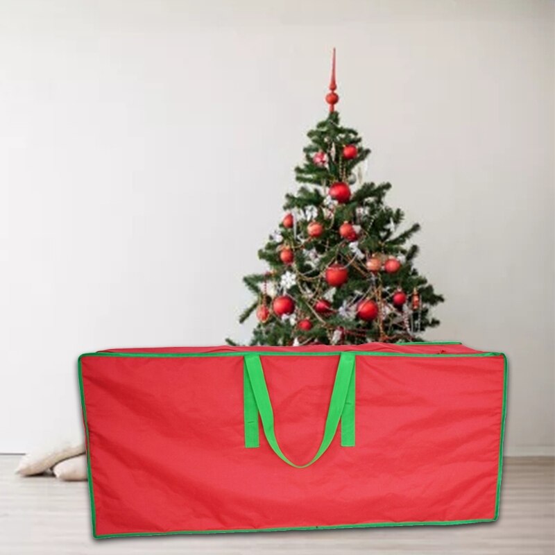 Red Oxford Artificial Christmas Tree Storage Bag with 2 Reinforced Handles and Sleek Zipper Tree Storage Case