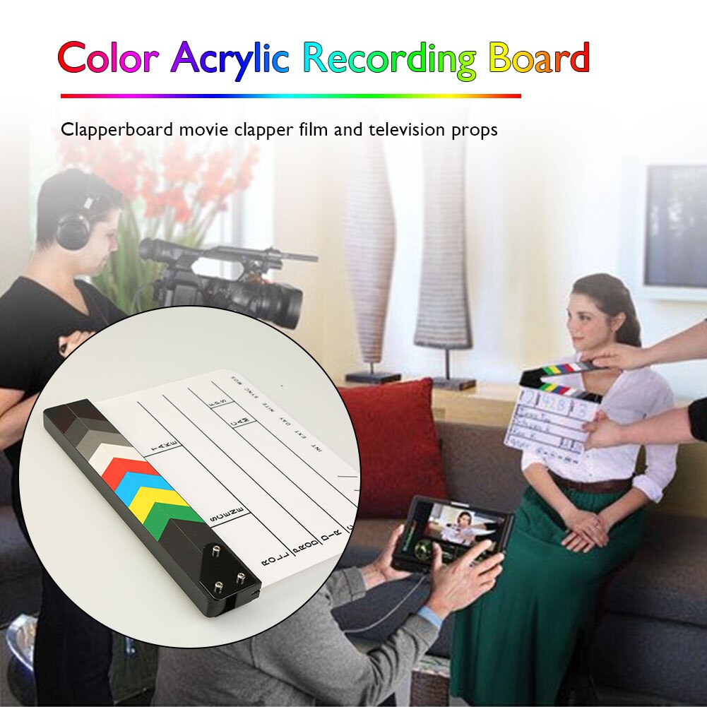 Acrylic Regarding Clapperboard Clapper Board Dry Erase Director Cut TV Movie Film Action Slate Clap Handmade Cut Prop