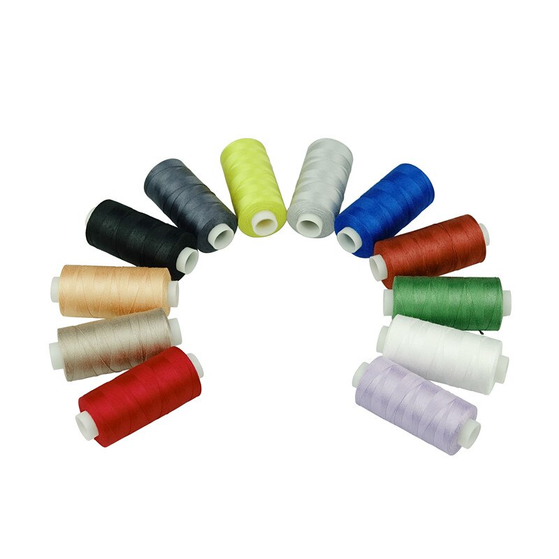 Simthread 12 Various Different Colors 100% Mercerized Cotton Sewing Thread Kit 50S/3 (503) for Quilting Sewing- 550 Yards Each: Set II-bright colors