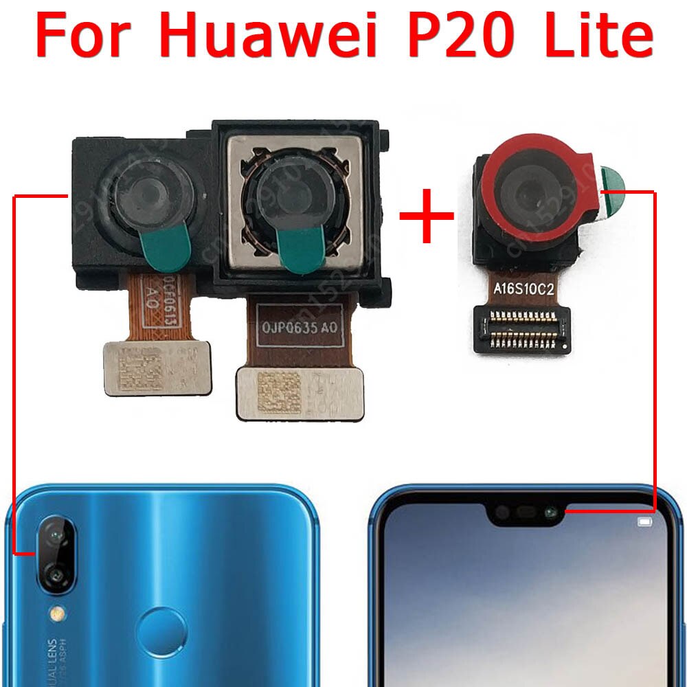 Original Rear Front Camera For Huawei P20 Lite Pro Small Selfie Back Facing Frontal Camera Module Flex Replacement Spare Parts: P20Lite BackFront