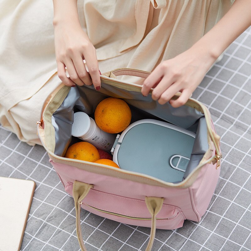 Oxford Lunch Tassen Voor Vrouwen Grote Capaciteit Eten Geïsoleerde Lunch Handtas Tote Waterdichte Lunch Picknick Container Doos