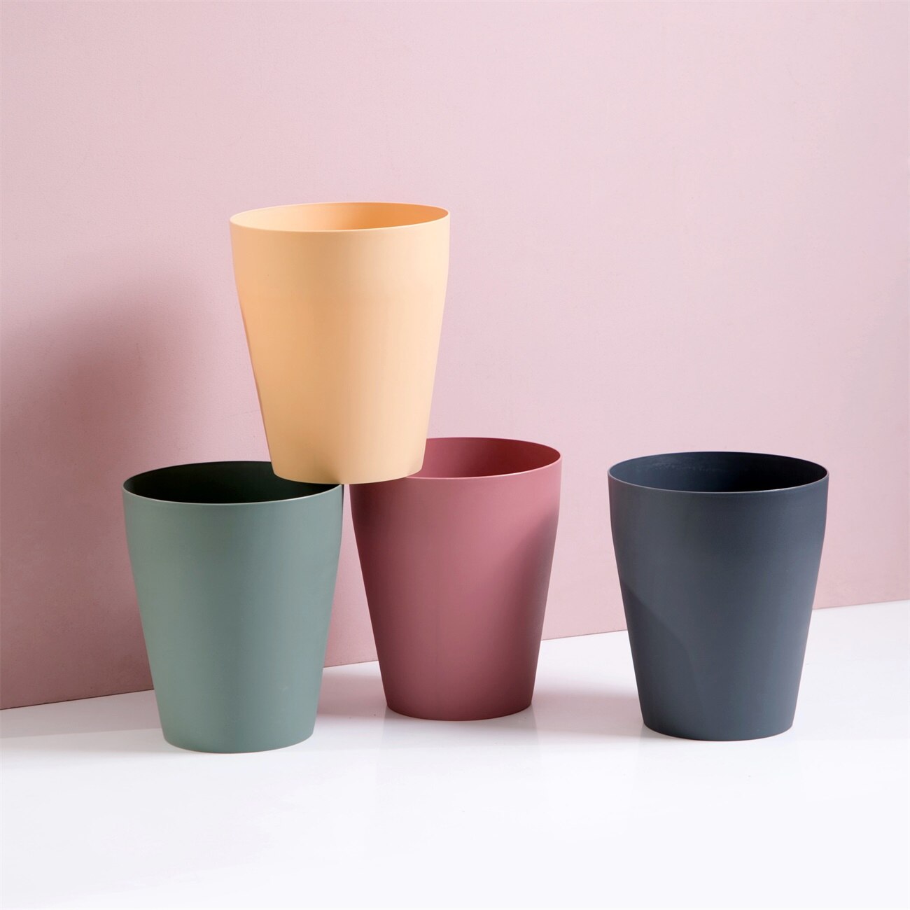 Poubelle colorée, corbeille en plastique et papier sans couvercle, corbeille créative, Simple, pour la maison ou le bureau