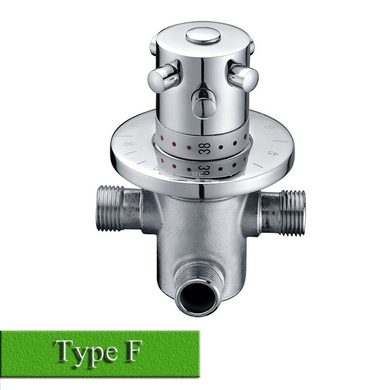 Brass Thermostatic Mixing Valve Constant Water Temperature Shower Faucet Valve Thermostat Bathroom Kitchen Tap Valve 6 types: Type F