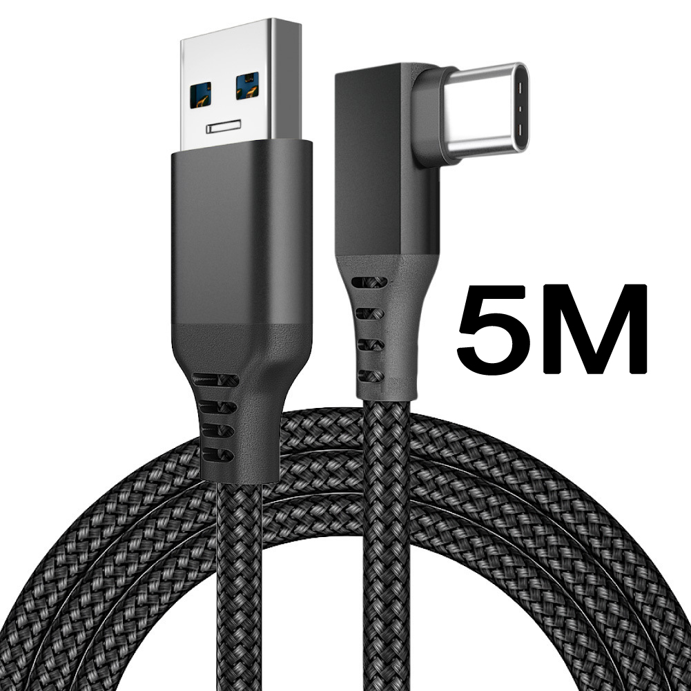 Accessoires pour Oculus Quest2 Quest 2 câble lien intelligent 3D réalité virtuelle VR lunettes USB A à Type C 3 5M casque Oculis casque: YELLOW