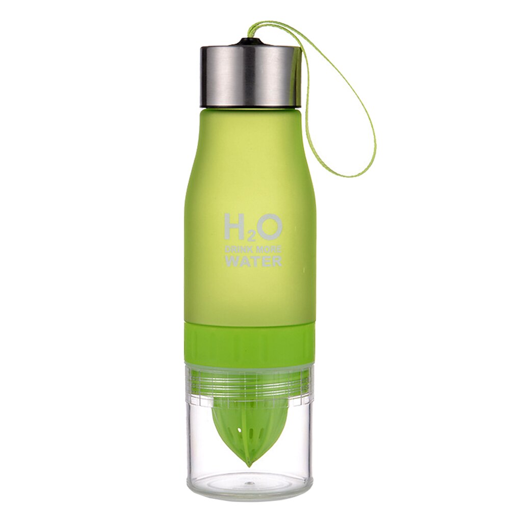 650Ml Citroen Water Flessen, Verwijderbare Citrus Druk Van De Bodem: green