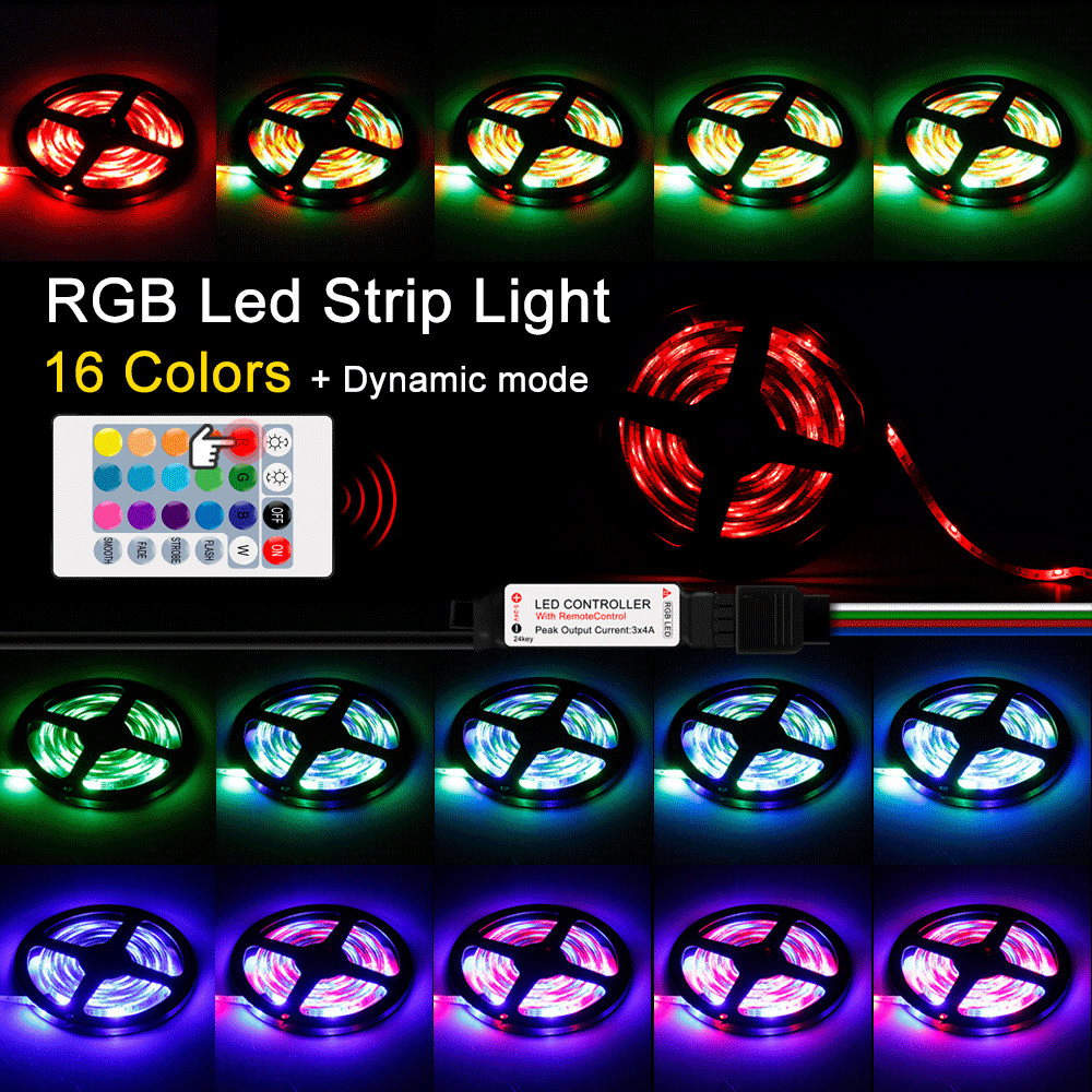 WENNI RGB tira LED USB TV tira de luces LED a prueba de agua cinta de luz LED Flexible 5V lámpara de decoración Ambilight sesgo de iluminación