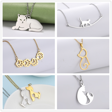 Cazador Schattige Dieren Kat Hanger Ketting voor Vrouwen Meisjes Mooie Poot Choker Halsketting Roestvrij Stalen Sieraden 2025