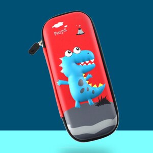 Eva Kleine Dinosaurus Dier Etui Cartoon Leuke Student Leren Briefpapier Doos Grote Capaciteit Etui: Rood