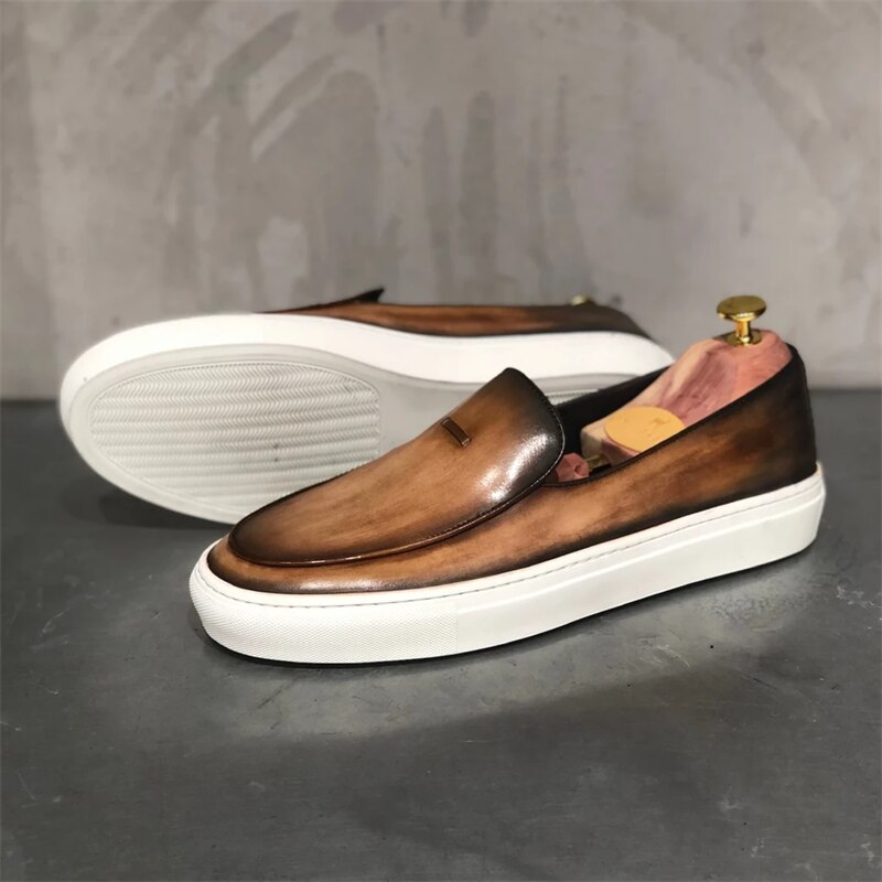 Men's Shoes Spring Loafers Retro Ugly Big-toed Shoes Low-top One Pedal All-match Casual Men Shoes ZQ0217