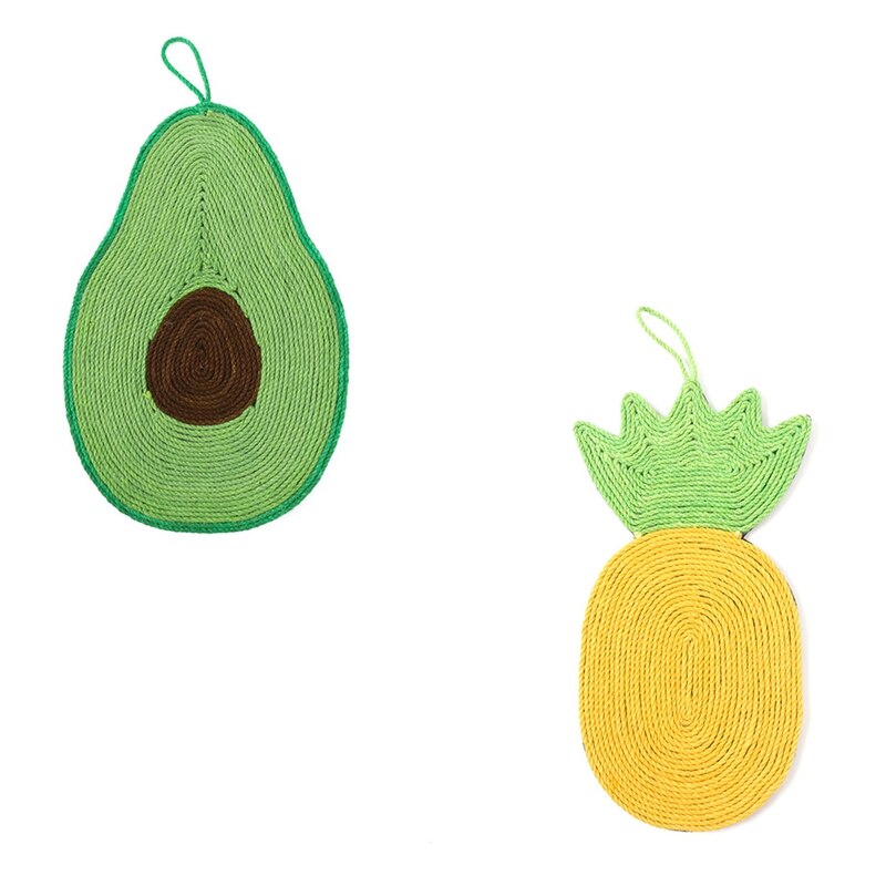 Practical Cat Scratcher Sisal Mat Cute Fruit Shape Cat Scratcher Nail Scraper Cat Toy Chair Table Sofa Cushion
