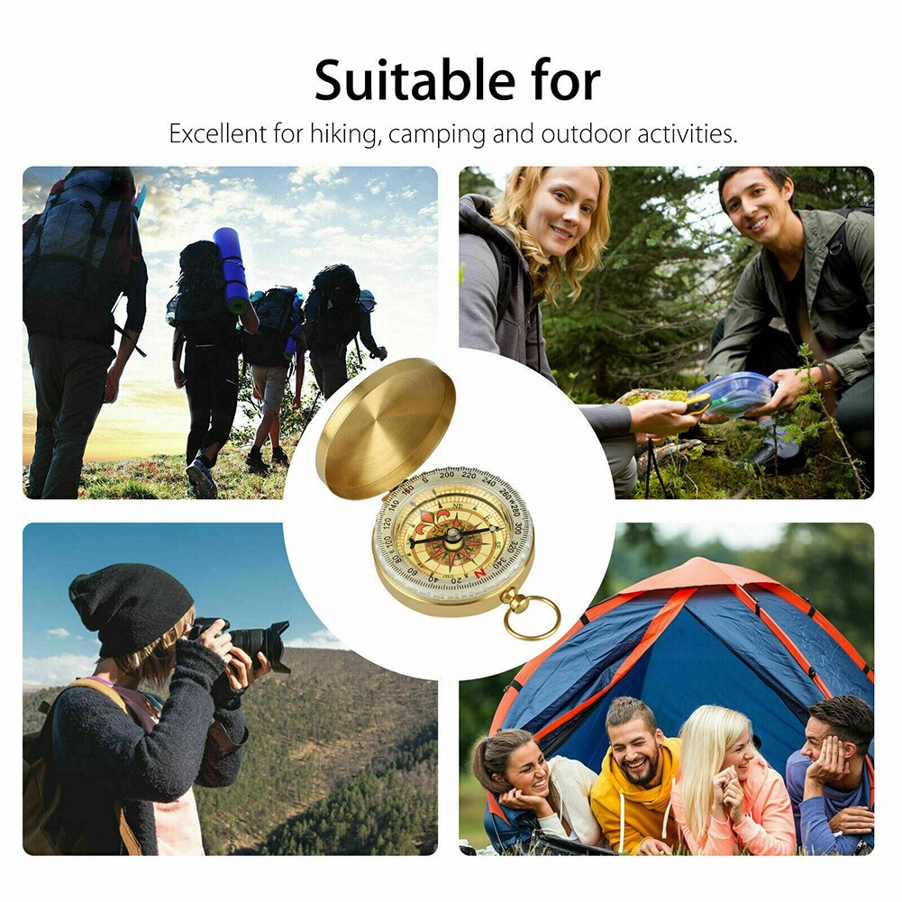 Retro Lichtgevende Messing Zakhorloge Outdoor Camping Wandelen Navigatie Kompas Outdoor Sport Accessoires