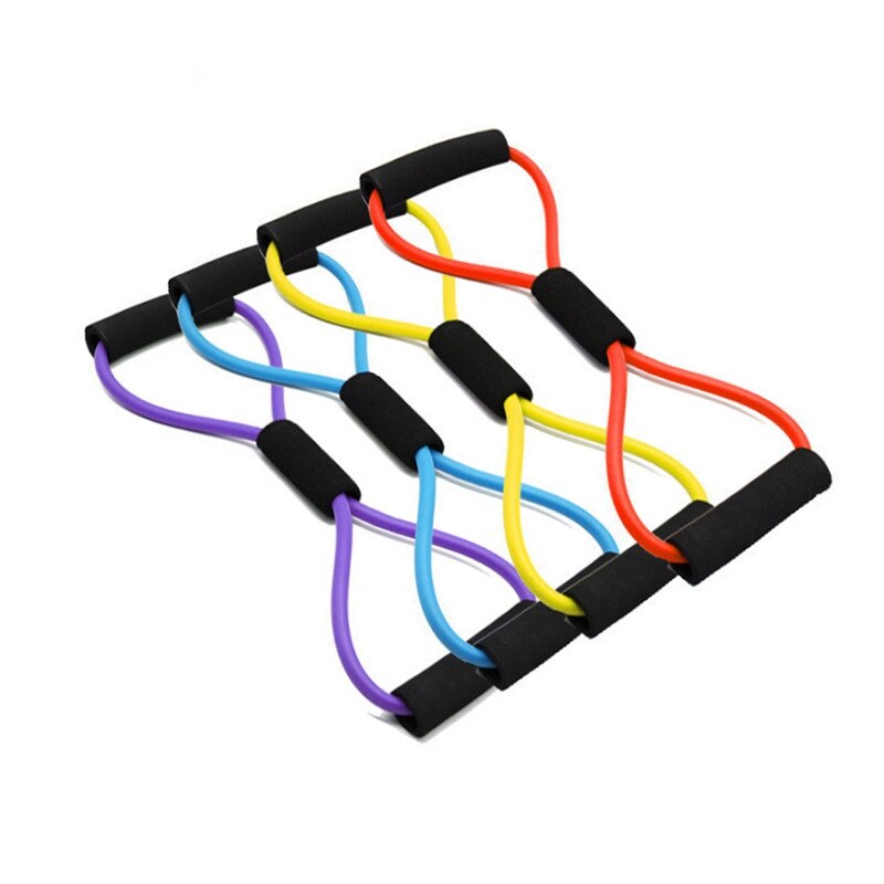 Yoga Gum Fitness Resistance 8 Word Chest Expander Ropes Workout Muscle Fitness Rubber Elastic Bands For Sports Exercise W1