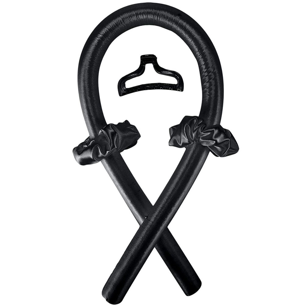 Barra rizadora para cabello, cinta de seda para rizar el cabello: black-02