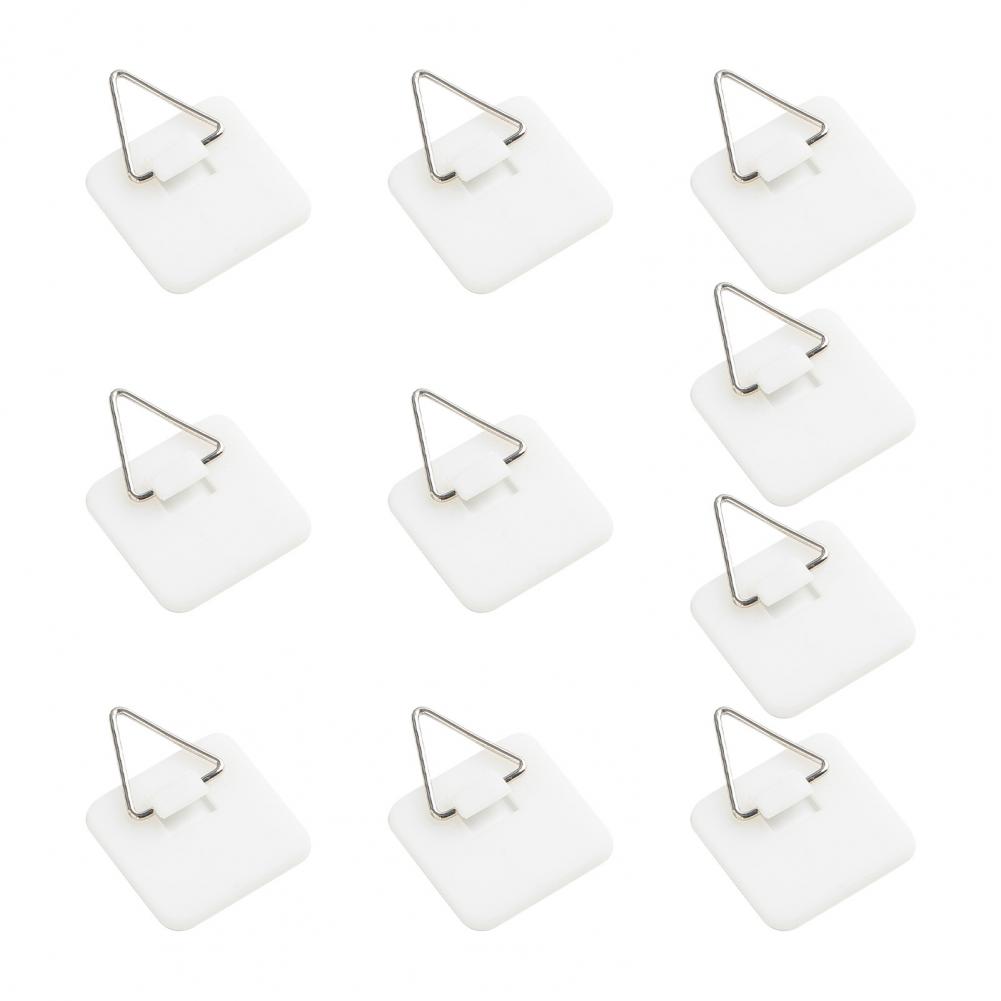 Muurhaken zonder boren Plaathaken Zelfklevende opberghaken Fotohangers voor huisdecoratie Eenvoudige installatie voor muur: WHITE