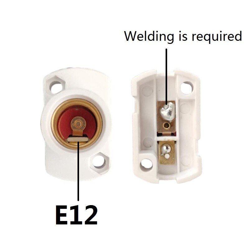 Miniskruv lampfot  e12 e14 e17 lamphållare glödlampssockel hållare adapter: E12 uttag