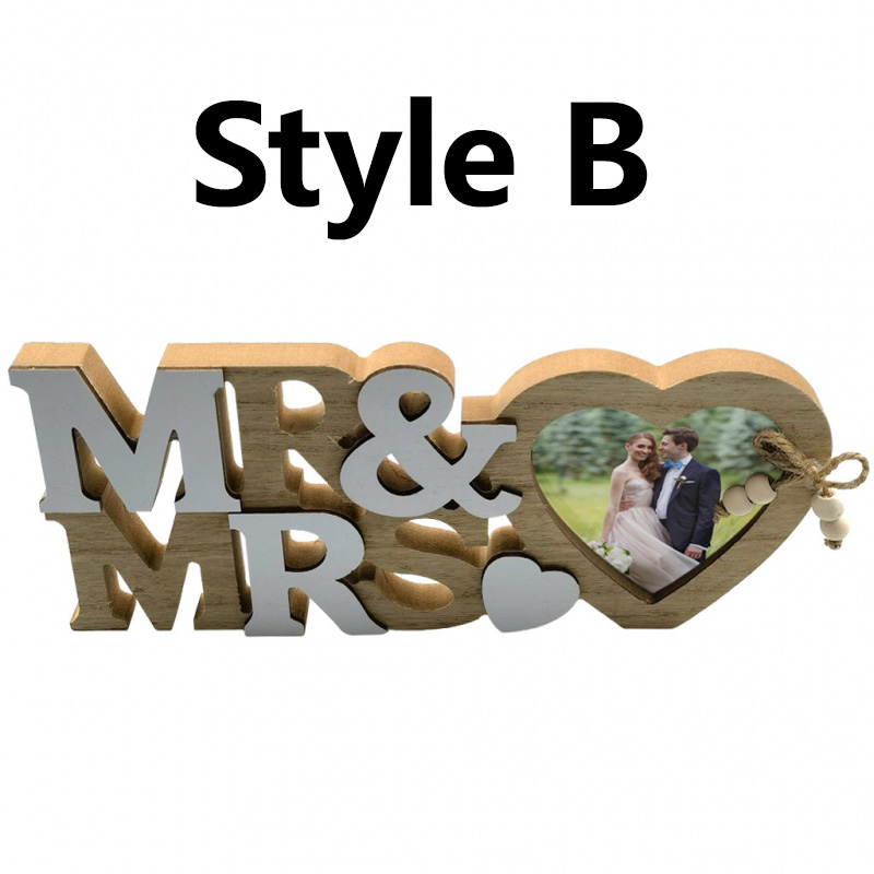 Marco de fotos de corazón de amor de madera, adornos artesanales, marco de fotos, cereza para boda, Día del Padre, Día de San Valentín, decoración de mesa,: Verde claro