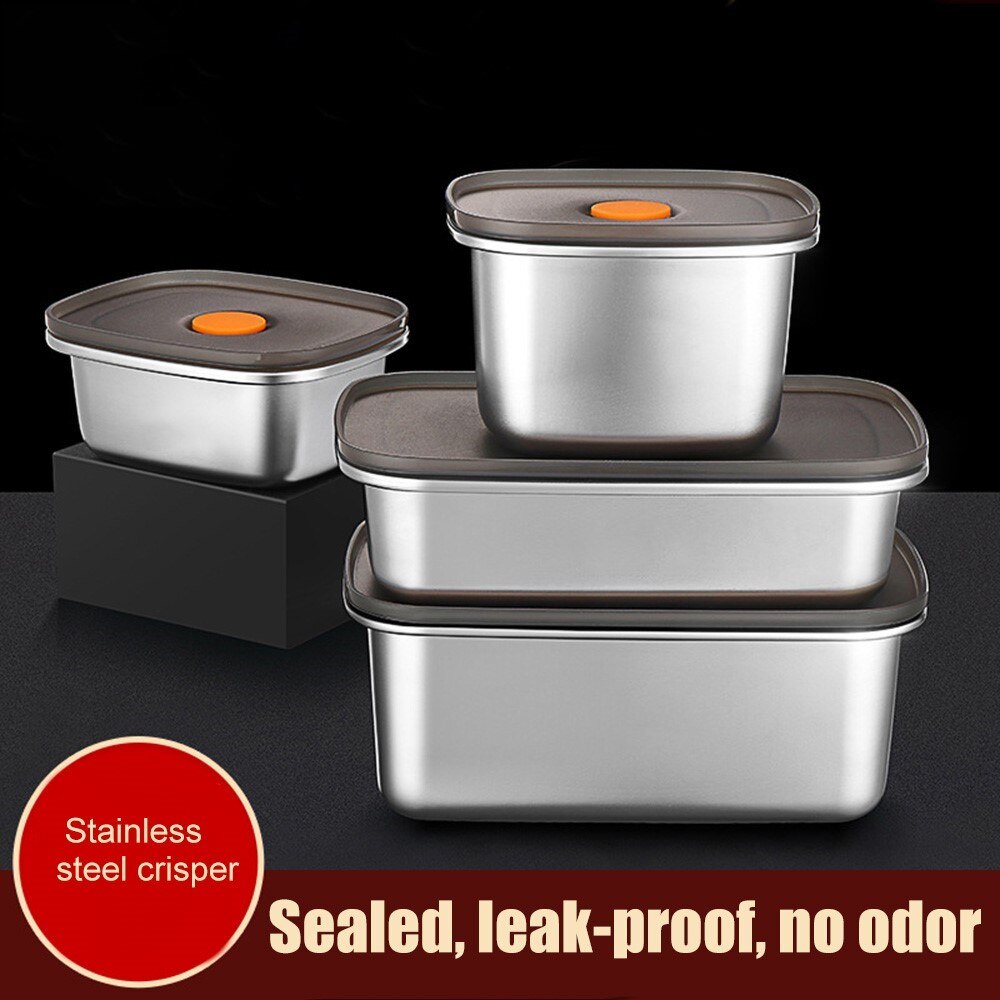 Stainless Steel Lunch Box Food Storage Box Portable Picnic Camping Outdoor Food Crisper Food Storage Container