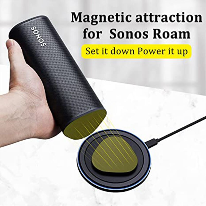 Trådløs lader kompatibel for sonos roam bærbar bluetooth-høyttaler ladepute magnetisk eller usb hurtig oppstart ladedokkingstasjon