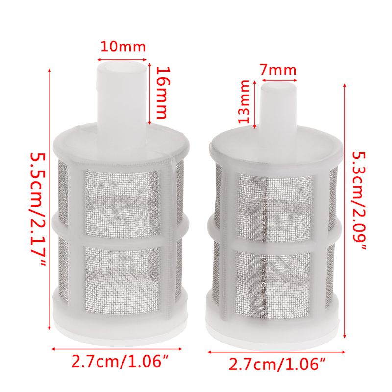 Filtro di ingresso per acquario per tubo ID da 7mm 10mm Protezione per gamberetti per pesci in acciaio inossidabile Rete per pesci per prefiltro per serbatoio Co