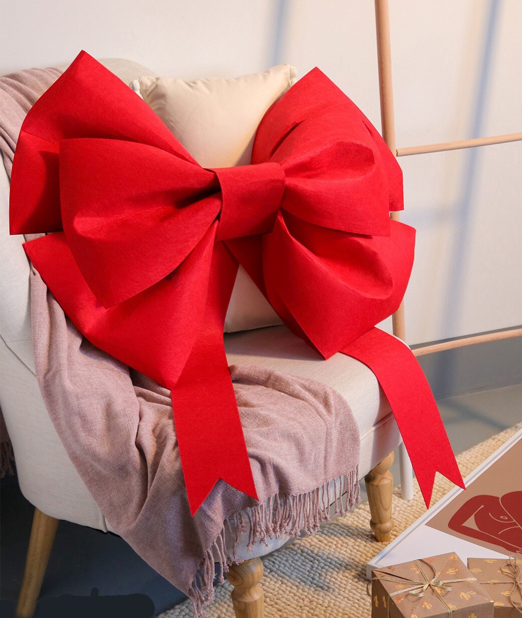 Lazo grande decorativo artesanal, accesorio hecho a mano para puerta de tienda, foto de Navidad, tienda de 4S, coche, boda, , festividades, decoración, lazo grande
