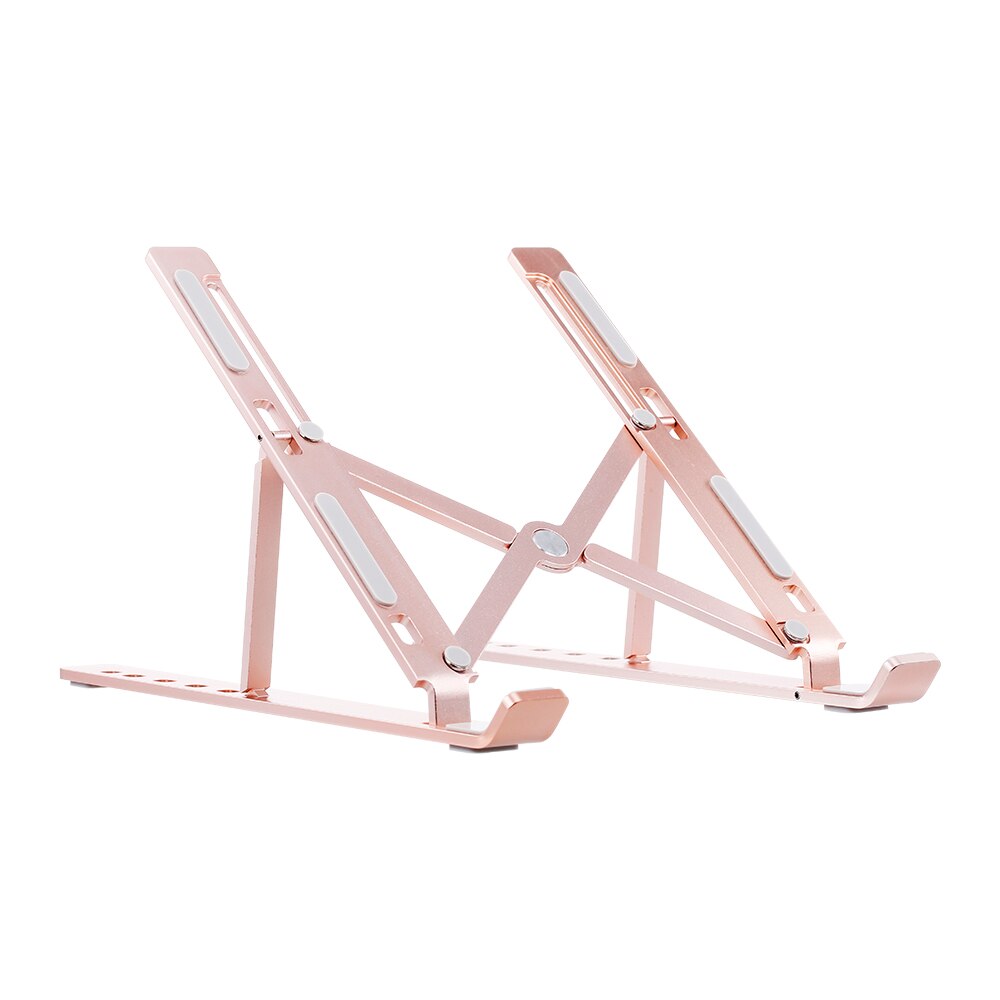 6-level Adjustable Laptop Stand for macnook Portable Aluminum Alloy notebook Stand Foldable Non-slip Notebook Holder Rose Gold: Default Title